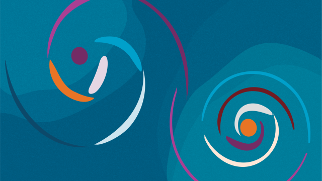 Swirls on a blue background